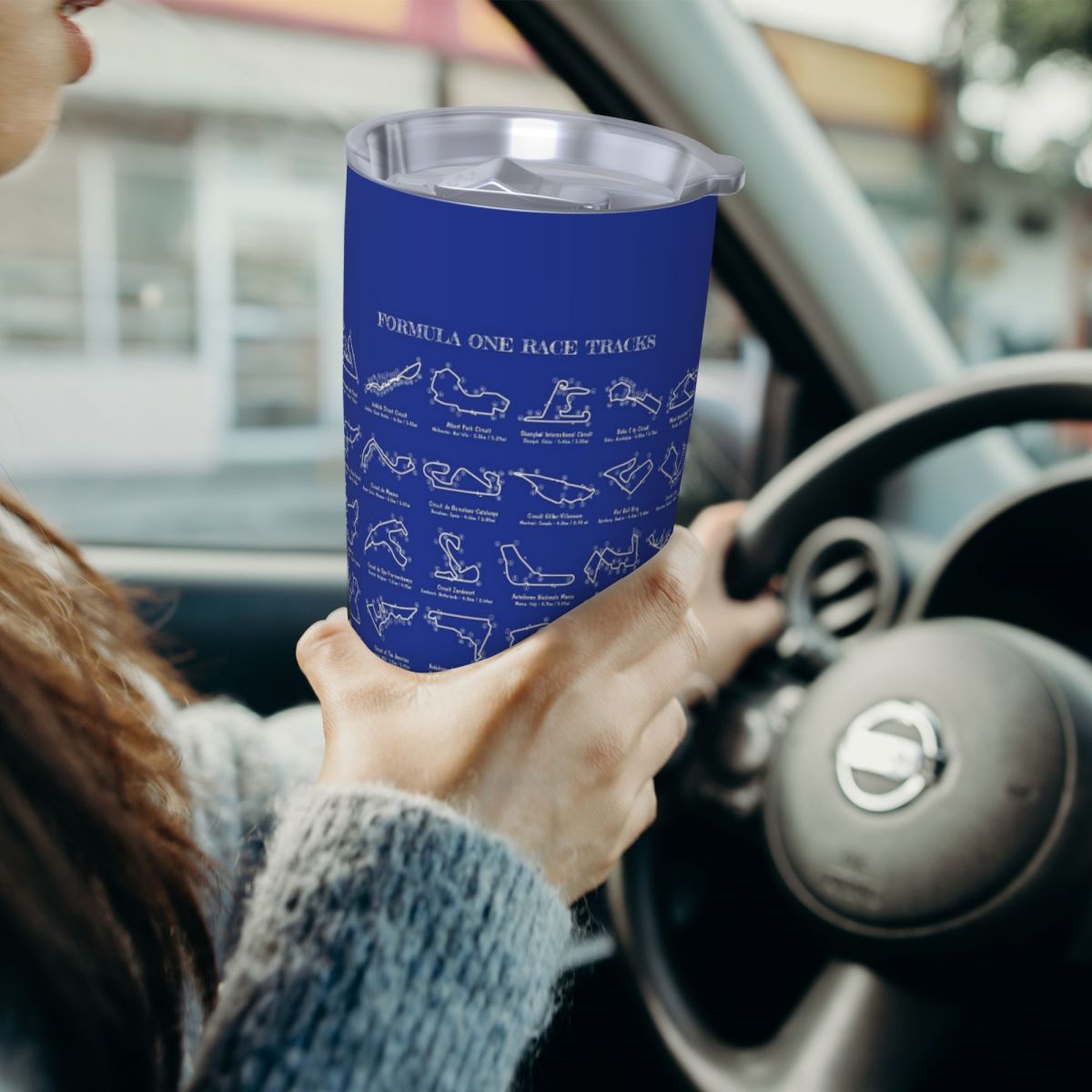 F1 レース トラック (白ステンシル - 背景なし) ステ - Tumbler 20Oz White のレビューと価格