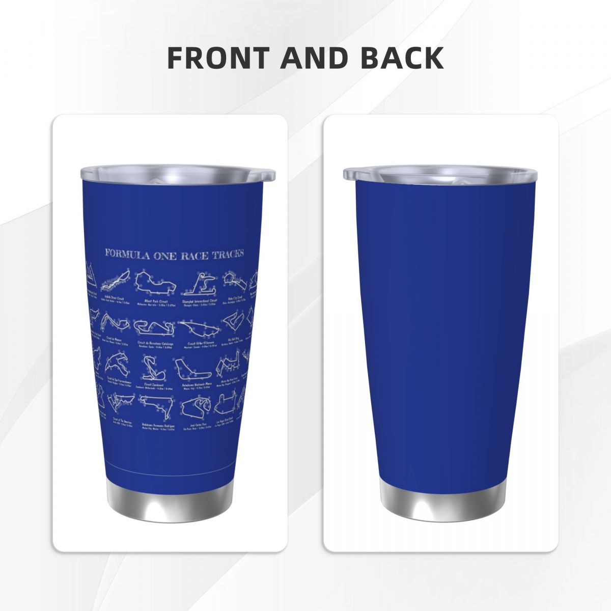 F1 レース トラック (白ステンシル - 背景なし) ステ - Tumbler 20Oz White のレビューと価格
