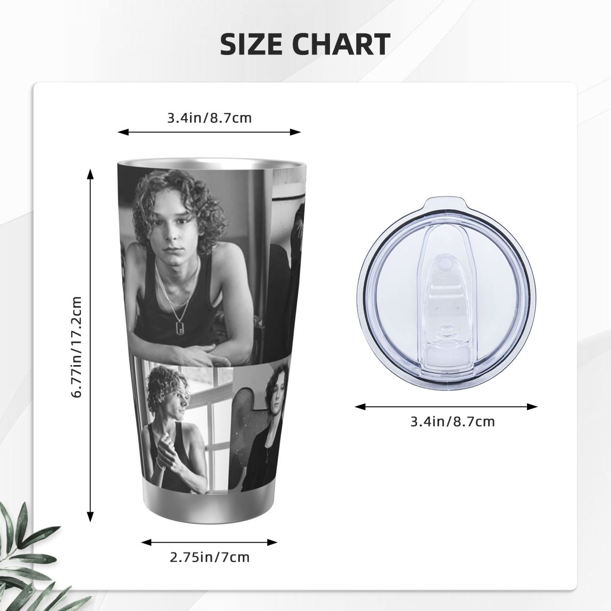 黒と白のメイソン・セイブル・コラージュ ステンレス鋼タンブラ - Tumbler 20Oz White のレビューと価格