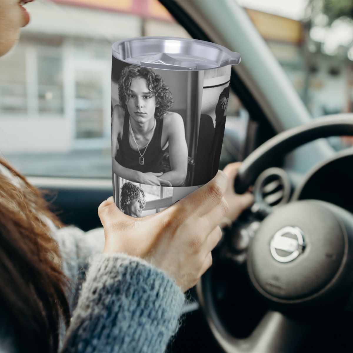 黒と白のメイソン・セイブル・コラージュ ステンレス鋼タンブラ - Tumbler 20Oz White のレビューと価格
