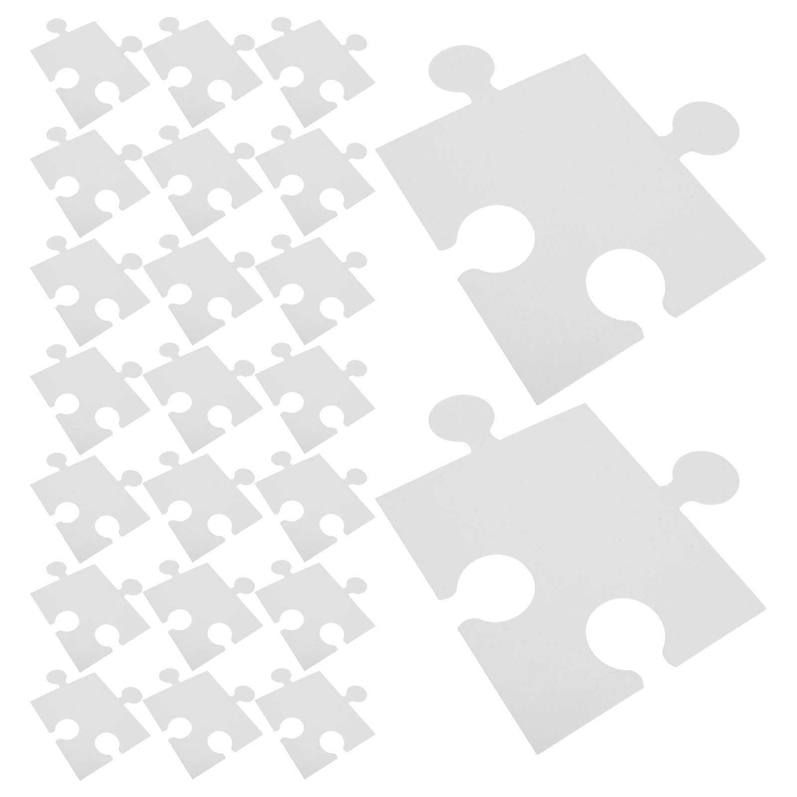 60個入り 大型 無地 白色 パズルピース 紙製ジグソー 子 - Puzzle Blank White のレビューと価格